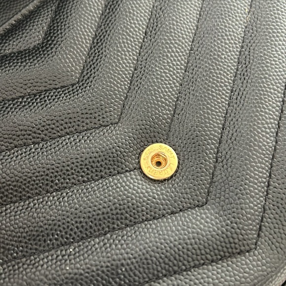 SOLD Saint Laurent YSL Monogram Large Wallet on Chain Grained Leather 100% Auth - Picture 11 of 14